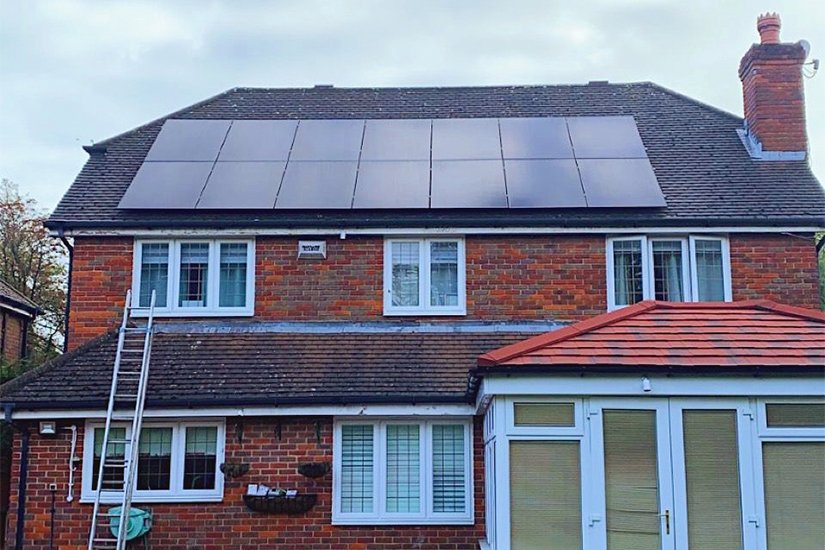 A house with solar panels