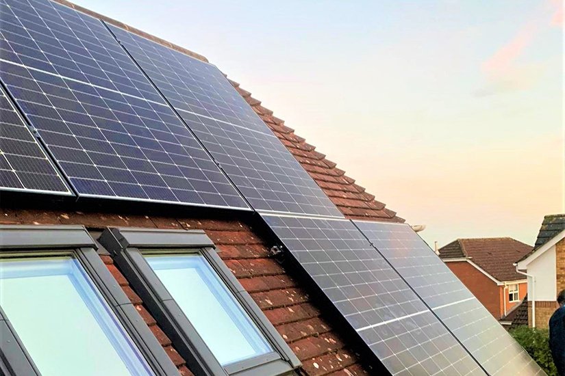 Solar panels on a roof